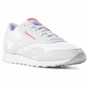 Adidasy Damskie Reebok Classic Nylon TXT Białe/Niebieskie/Czerwone PL 29QRIWC